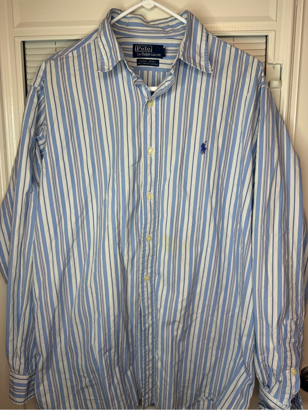Ralph Lauren Blue & White Vertical Stripe Button-Down Shirt